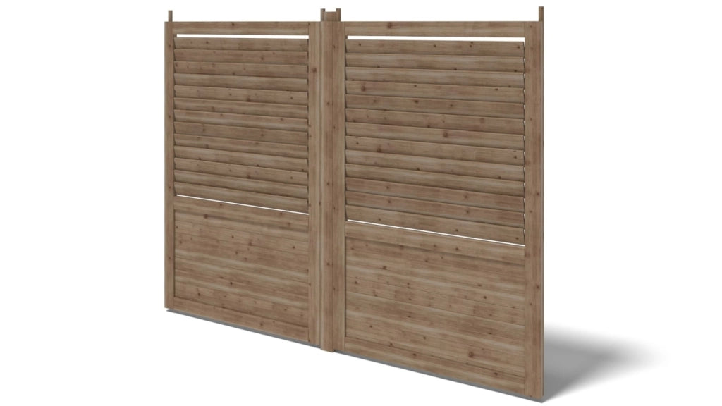 Recinto, pannello in legno con lamelle, set - impregnato in marrone - DOM703 - ALTANKA