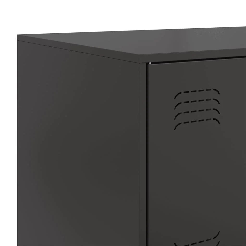 Buffet credenza cassettiera armadio mobile contenitore organizer per cucina soggiorno salotto 67 x 39 x 73 cm acciaio nero 02_0036014