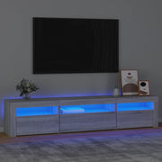 Mobile Porta TV con Luci LED-Mobile per TV-Credenza TV Grigio Sonoma 195x35x40 cm
