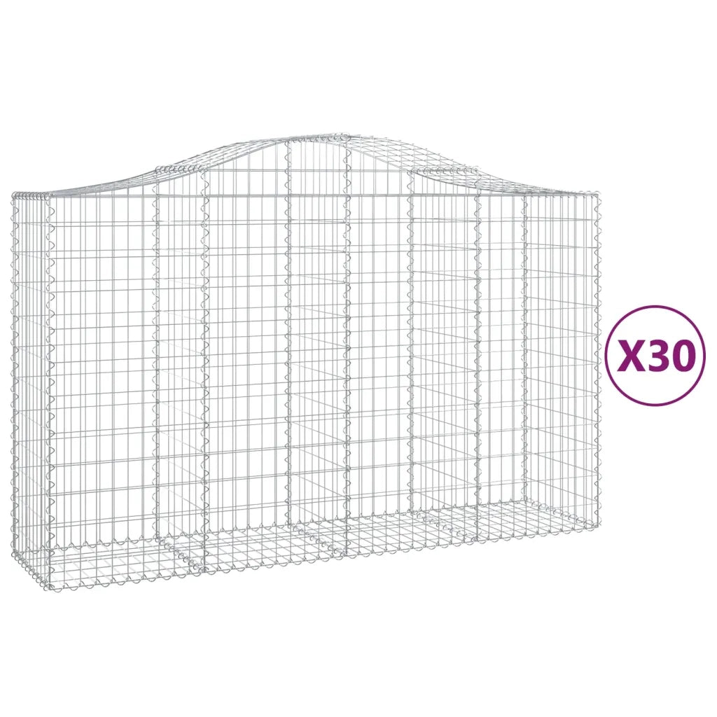Cesti Gabbioni ad Arco 30 pz 200x50x120/140 cm Ferro Zincatocod mxl 75992