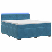 Letto con Box Spring, Materasso e LED Blu 140 x 190 cm Velluto 3452172