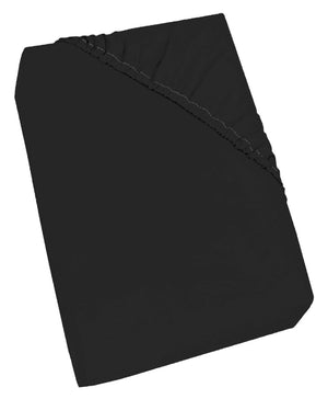 Lenzuolo Sotto 1 Piazza e Mezzo con Angoli ed Elastico Tinta Unita Nero