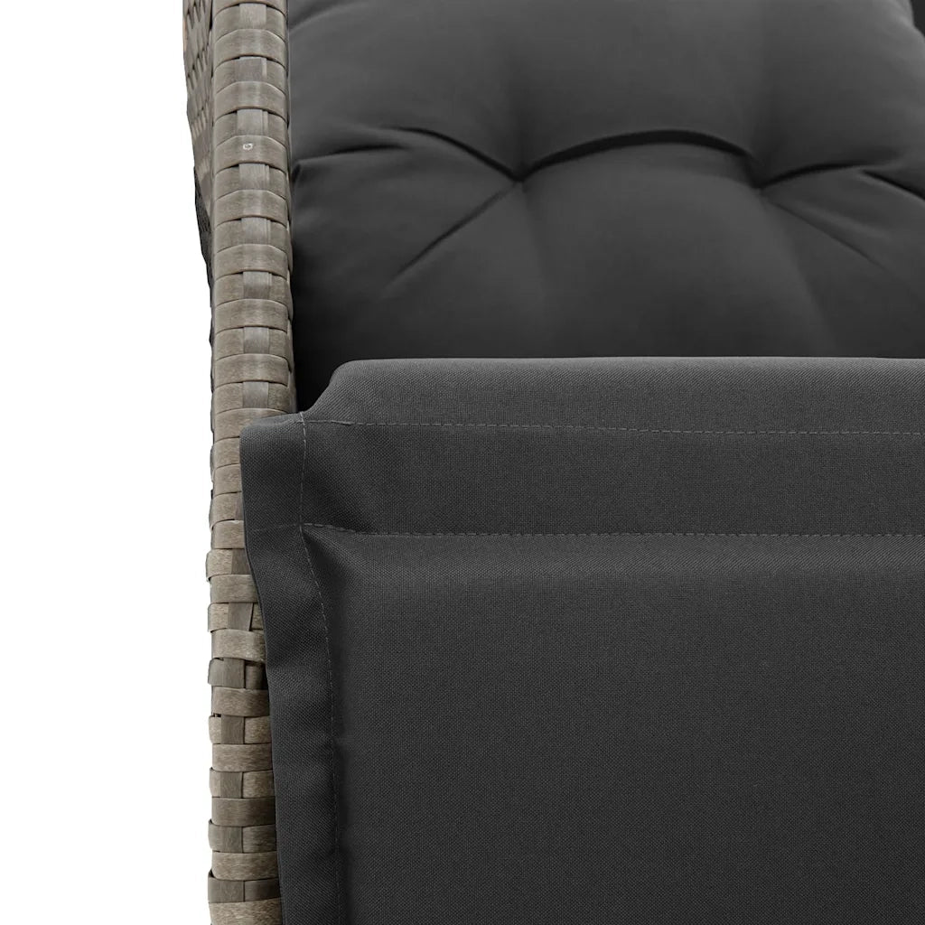 Set Bistrò da Giardino 7 pz con Cuscini in Polyrattan Grigio 3276971