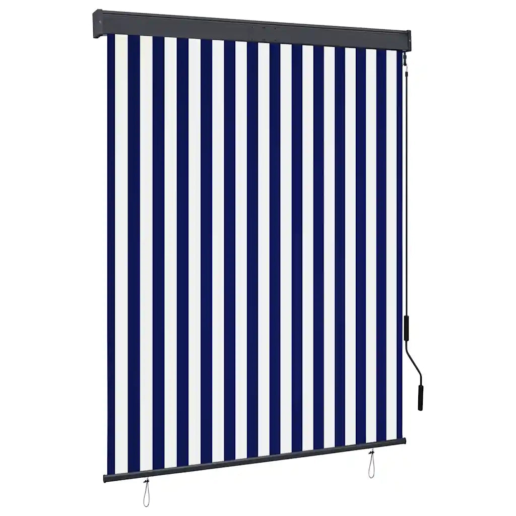 Tenda a Rullo per Esterni 140x250 cm Blu e Bianca
