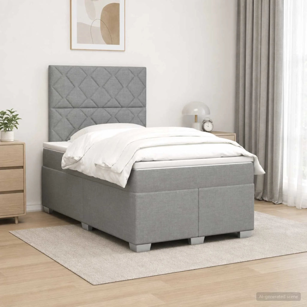 Letto box spring con materasso Grigio Chiaro 120 x 200 cm 3453388