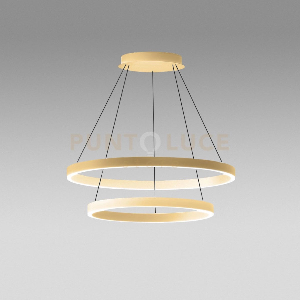 CRISEIDE S/2G - LAMPADARIO A SOSPENSIONE 2 LUCI ORO A LED 3000K 3800LM 75W(35W+40W) DIMMERABILE