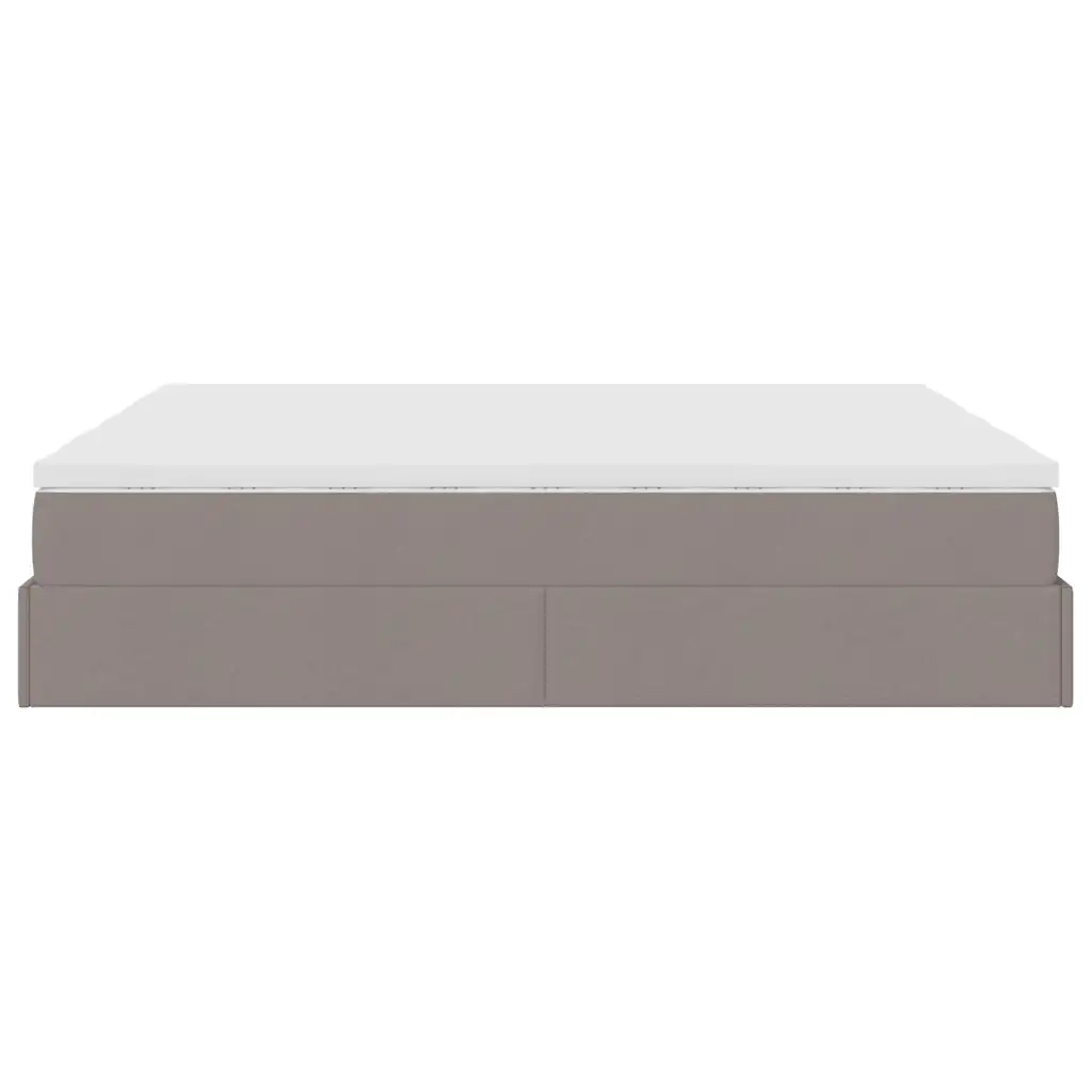 Struttura Letto Pouf con Materassi Tortora 180x200cm in Tessuto 3311245