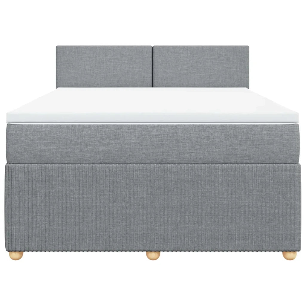 Giroletto a Molle con Materasso Grigio Chiaro 160x200cm Tessuto