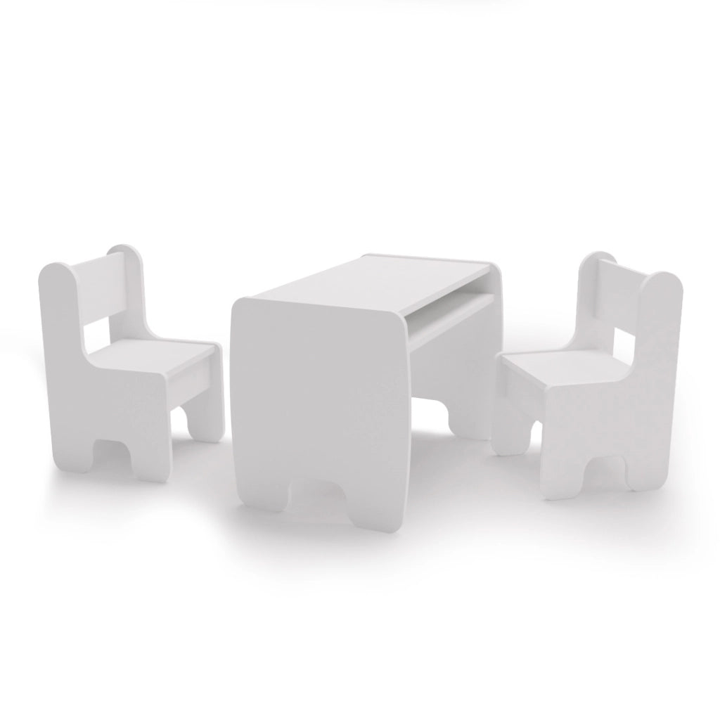 Set per bambini TIMI: tavolo e due sedie - bianco