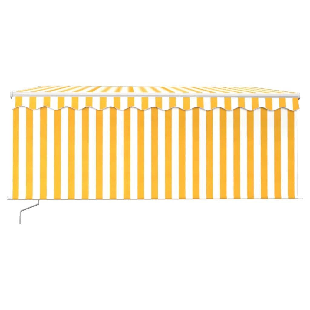 Tenda da Sole Retrattile Parasole LED 3,5x2,5m Gialla e Bianca 3069283