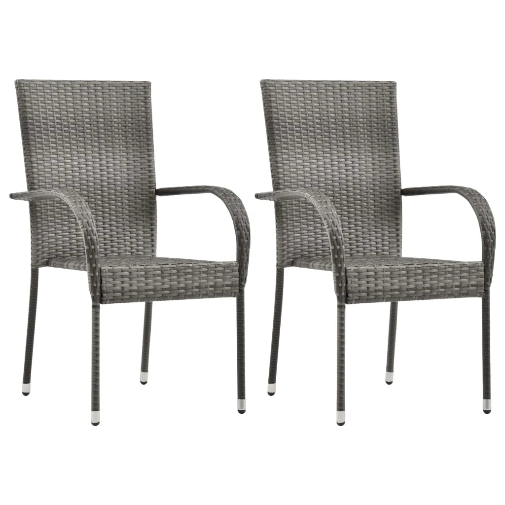 Set da pranzo da giardino per esterni 3 pezzi mobili grigi 02_0013620