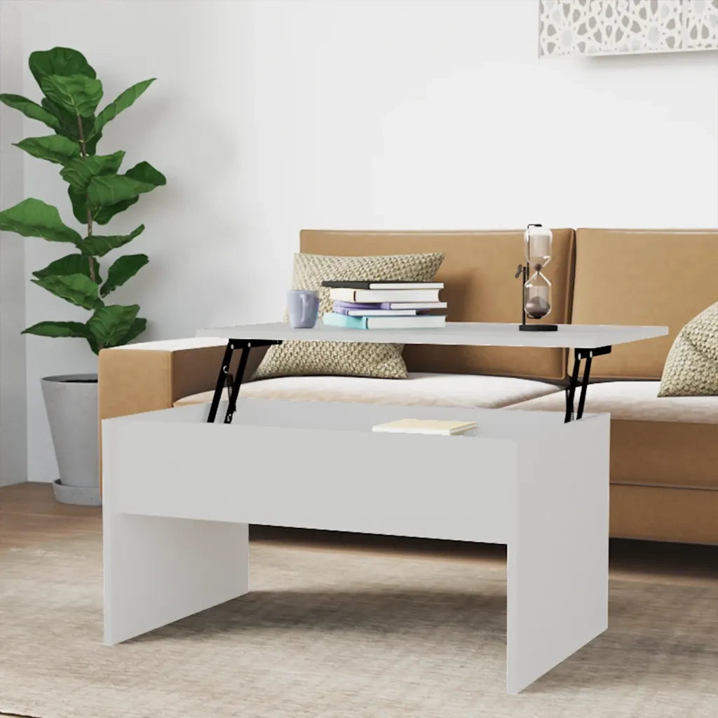 Tavolino da salotto | Tavolino da caff¨¨ | Tavolino da Soggiorno Bianco 80x50,5x41,5 cm Legno Multistrato
