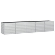 Fioriere | Cassetta per fiori | Letto Rialzato Giardino 400x80x77 cm in Acciaio Zincato Argento