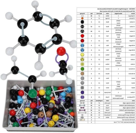 Kit di modellazione molecolare - Strutture anorganiche e organiche - Kit di costruzione molecolare per insegnanti.