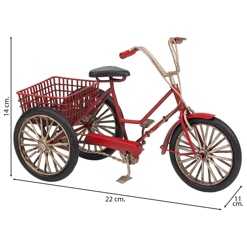 Triciclo in metallo rosso 22x11x14h