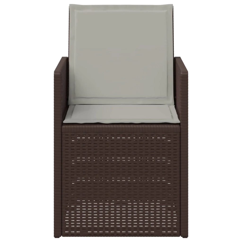 Sedie da pranzo da giardino 2 pcs Marrone e Grigio Chiaro PP 899996