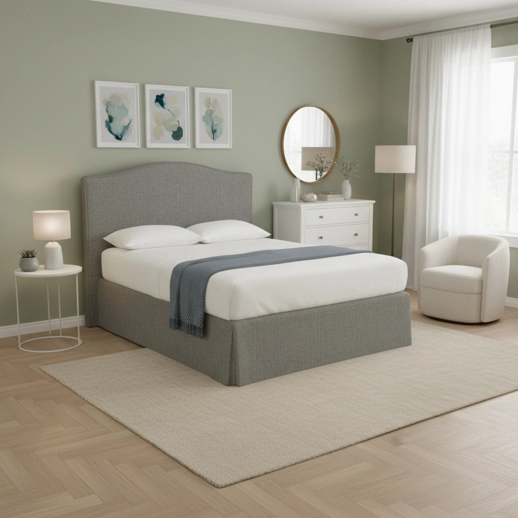 Eccles, Letto Singolo Sfoderabile Made in Italy, Grigio Cenere
