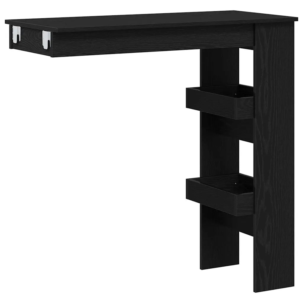 Tavolo Bar da Parete Rovere Nero 102 x 45 x 103,5 cm 862748