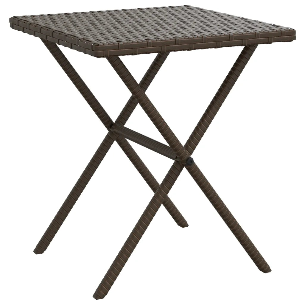 Lettini Prendisole 2 pz con Tavolino Marrone in Polyrattan 368252