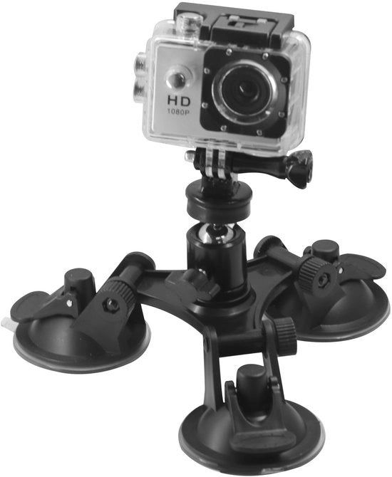 Zuignap beugel automatico per sportcamera con rotazione 360 gradi, 1/4 pollice kogelkop, adatto per zuignap beugel camera.