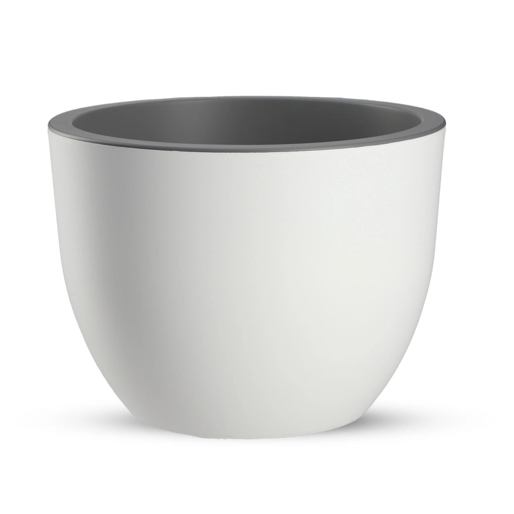 KADAX Vaso da fiori da giardino, copertura rotonda 30 cm, bianca