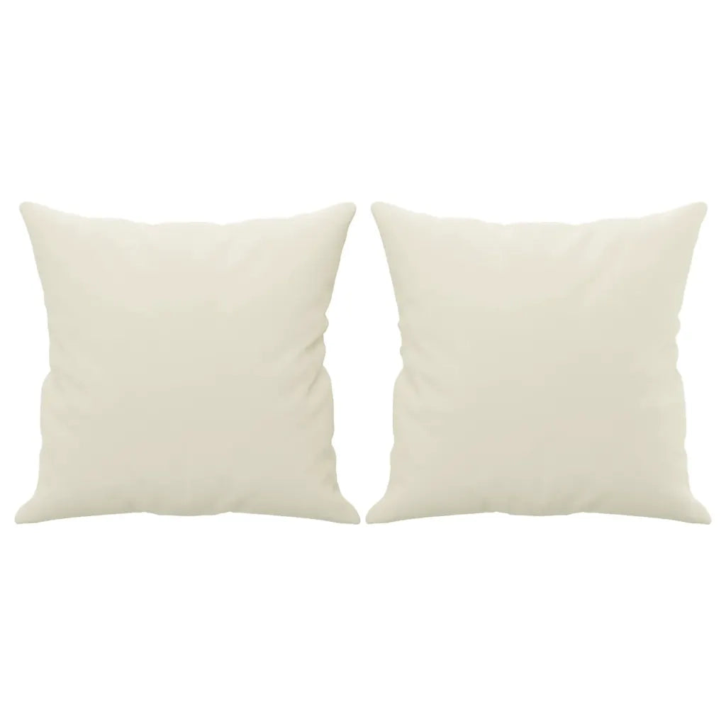 Divano a 2 Posti con Cuscini-Sofa 2 Posti con Cuscini Crema 140 cm in Velluto 495567
