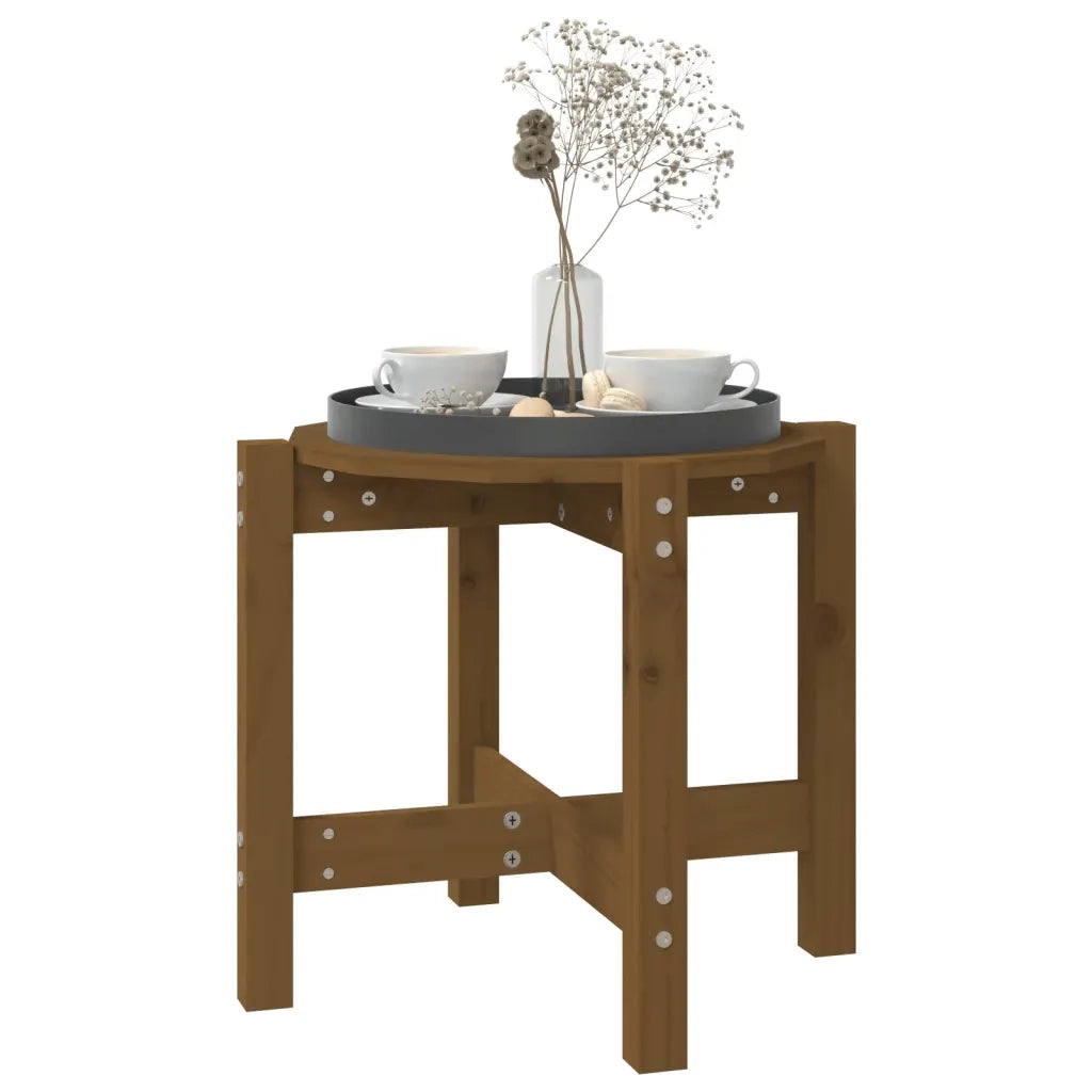 Tavolino da Salotto Ambra Ø 52,5x45cm in Legno Massello di Pino 822310