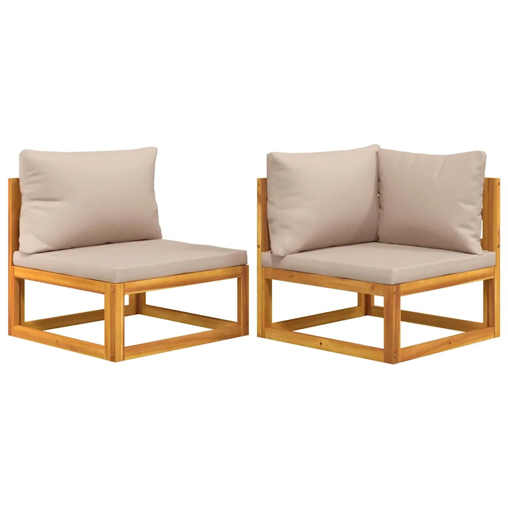 Set Divani da Giardino 2pz con Cuscini Legno Massello Acacia 360002