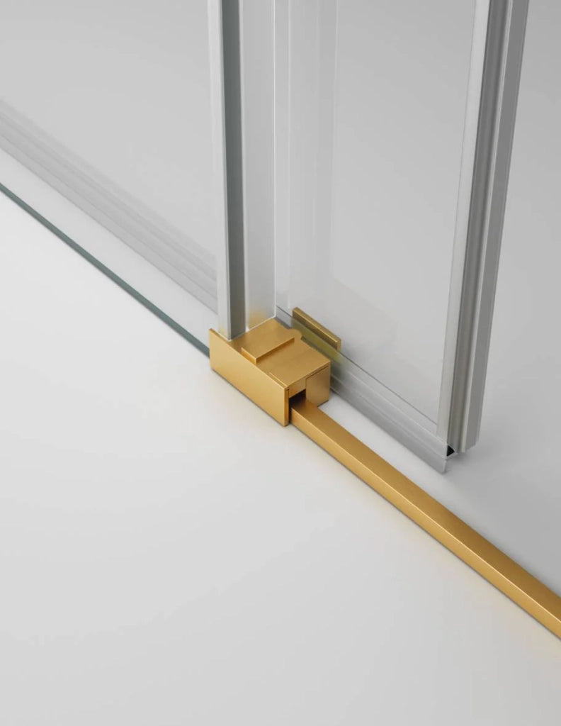 Porta doccia scorrevole 1+1 THALASSA (BASIC) 190 cm Profilo Oro vetro trasparente