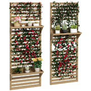 Mobile da bagno con ripiani e griglia ¨C zephmum ¨C legno naturale 60x18x170 cm