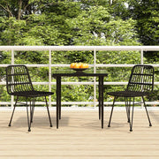 Set da Pranzo da Giardino 3 pz Nero in Polyrattan 3157880