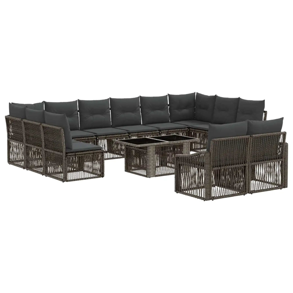 Set Divano da Giardino 13 pz Grigio e Grigio Scuro polyrattan 3437318
