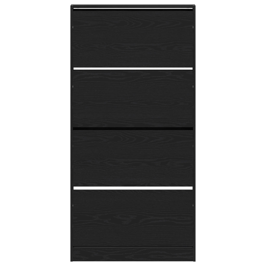Armadio per Scarpe Rovere nero Legno ingegnerizzato