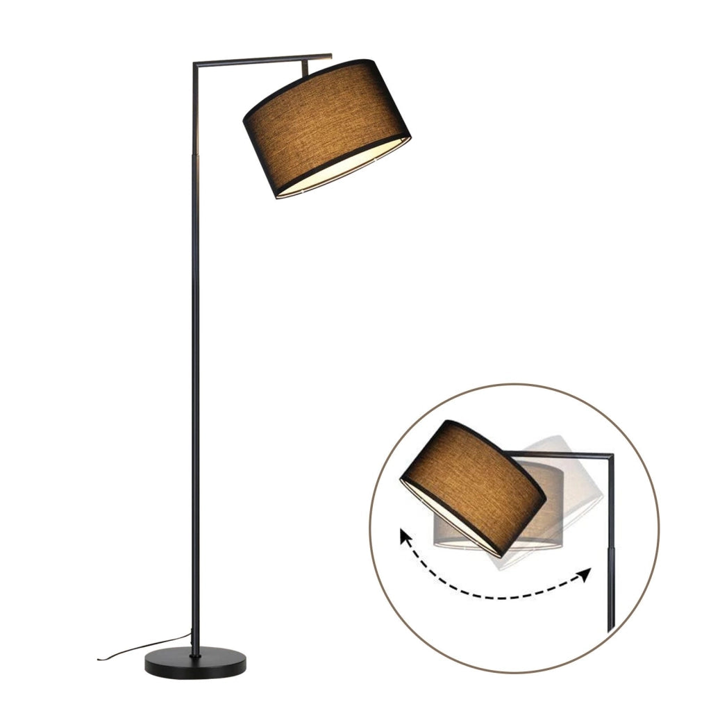 ZMH Lampada da terra per soggiorno design tessuto moderno lampada da lettura E27 con interruttore a pedale