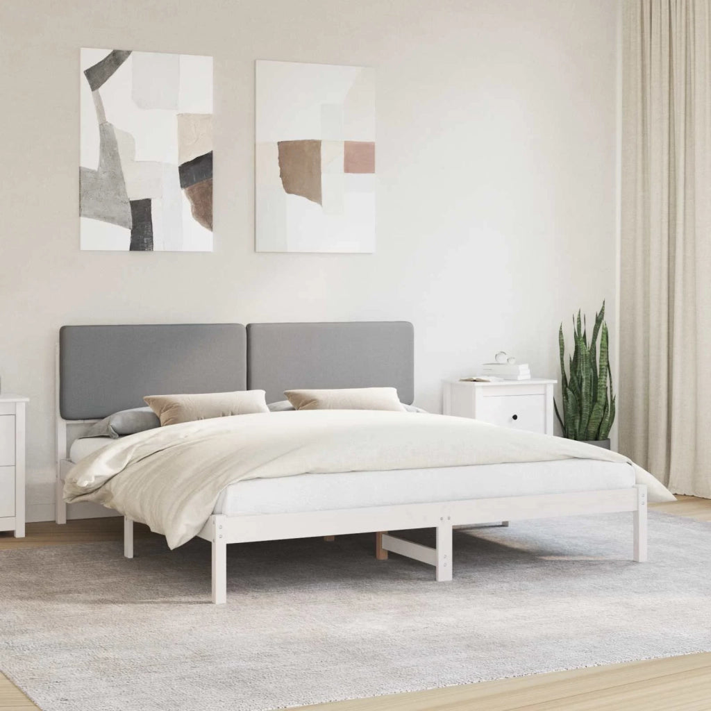Letto con Testiera Rivestita Grigio chiaro 180 x 200 cm 877893