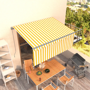 Tenda da Sole Retrattile-Tenda parasole per Patio 3,5x2,5m Gialla e Bianca 623033