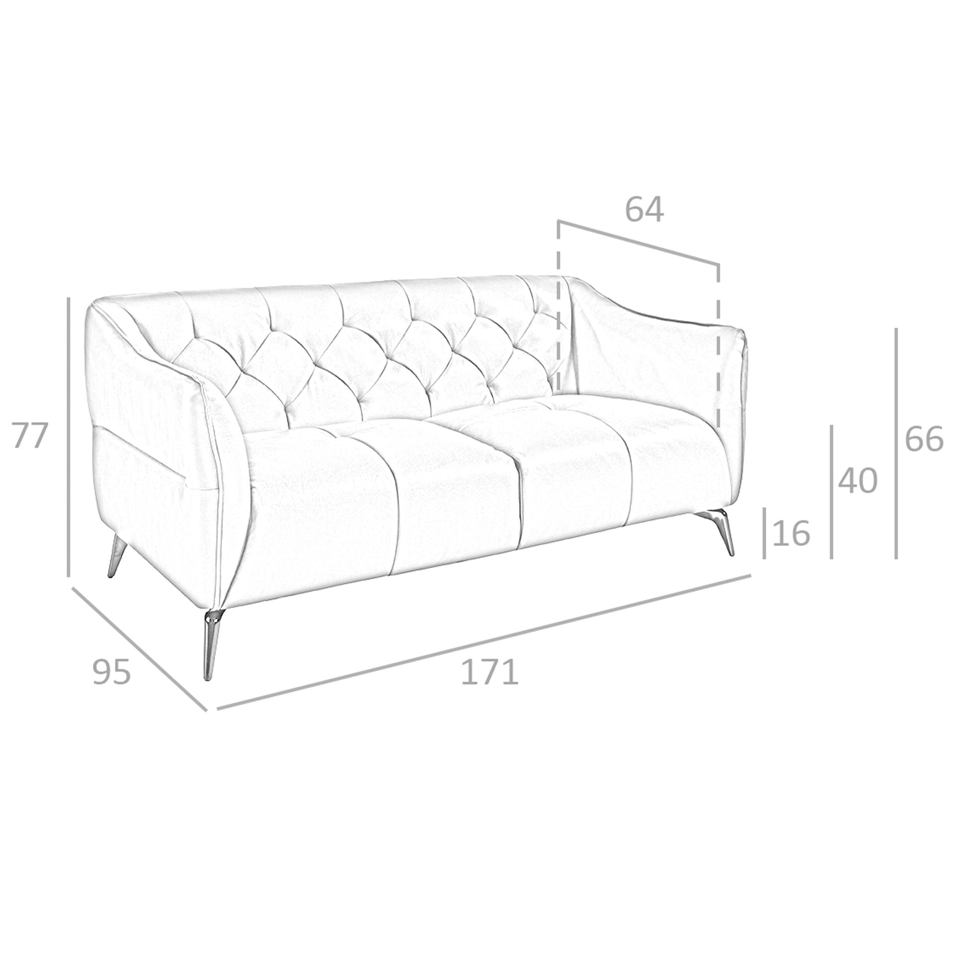 Divano Chester a 2 posti in pelle marrone