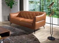 Divano Chester a 2 posti in pelle marrone