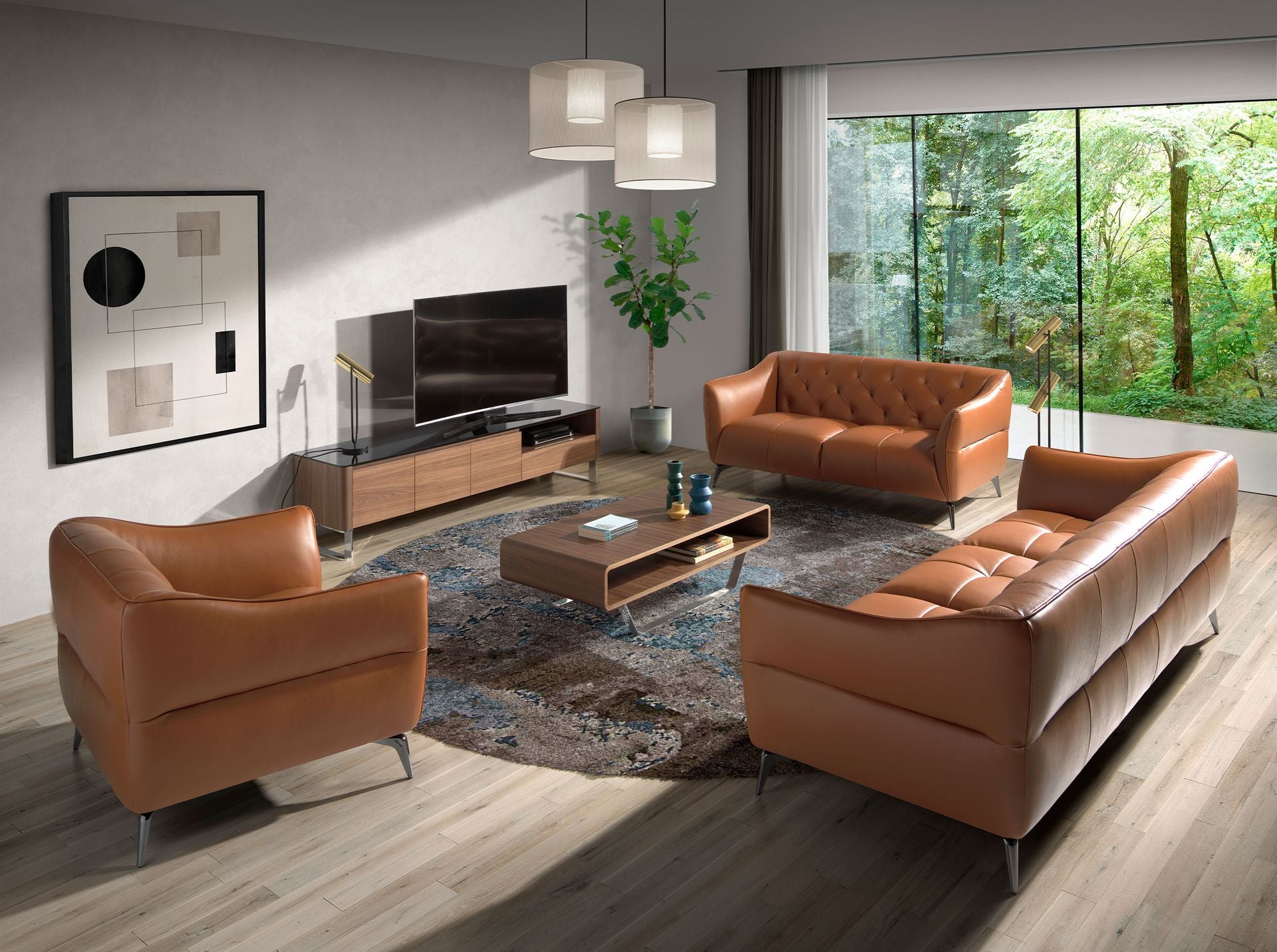 Divano Chester a 2 posti in pelle marrone