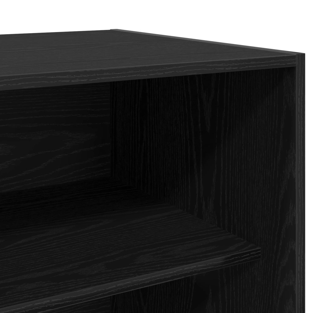 Armadio  Nero Rovere 80x50x200 cm in legno ingegnerizzato