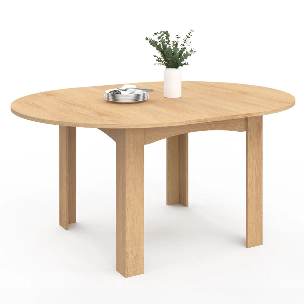 IDMarket - DONA mesa de comedor redonda extensible 4-8 personas haya 110-150 cm