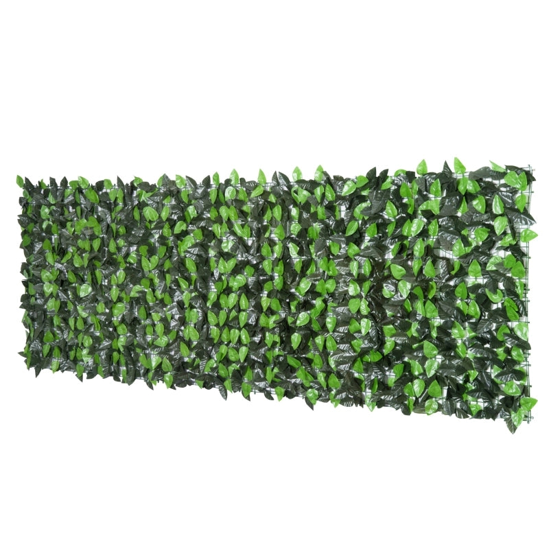 Siepe artificiale, pianta rampicante artificiale, decorazione per esterni, aspetto realistico, 300 cm x 100 cm, verde scuro