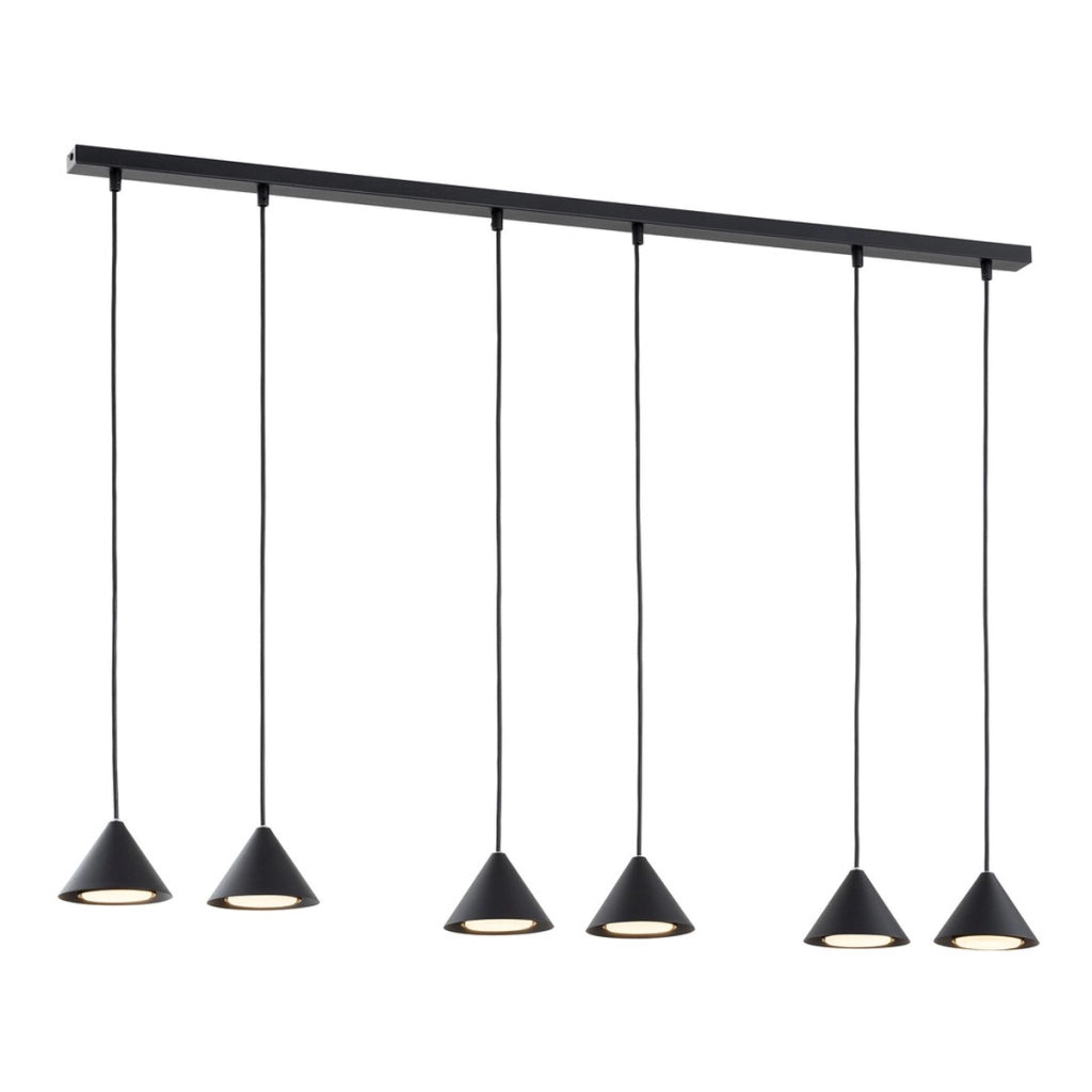 Lampada a sospensione Elit in acciaio nero opaco