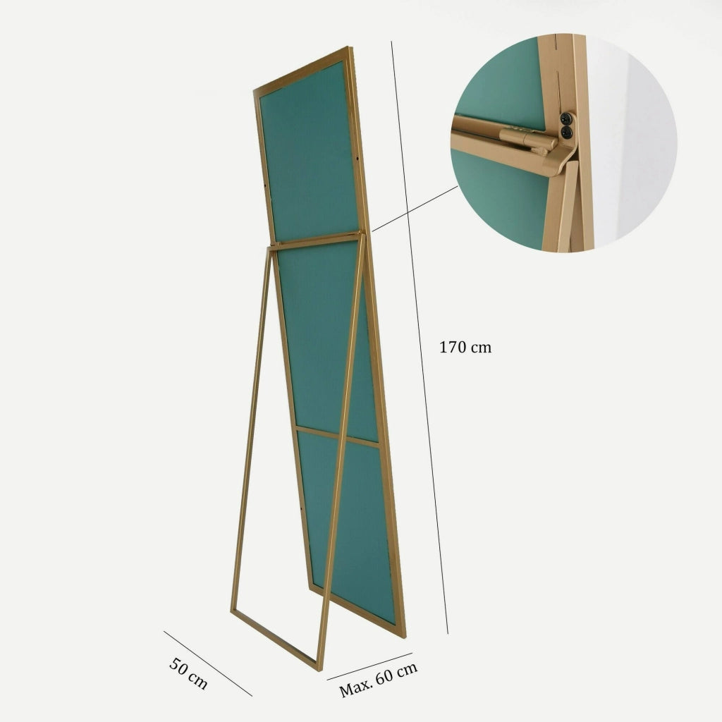 Becrux, Specchio Materiale Struttura in Metallo, 60x170h cm oro