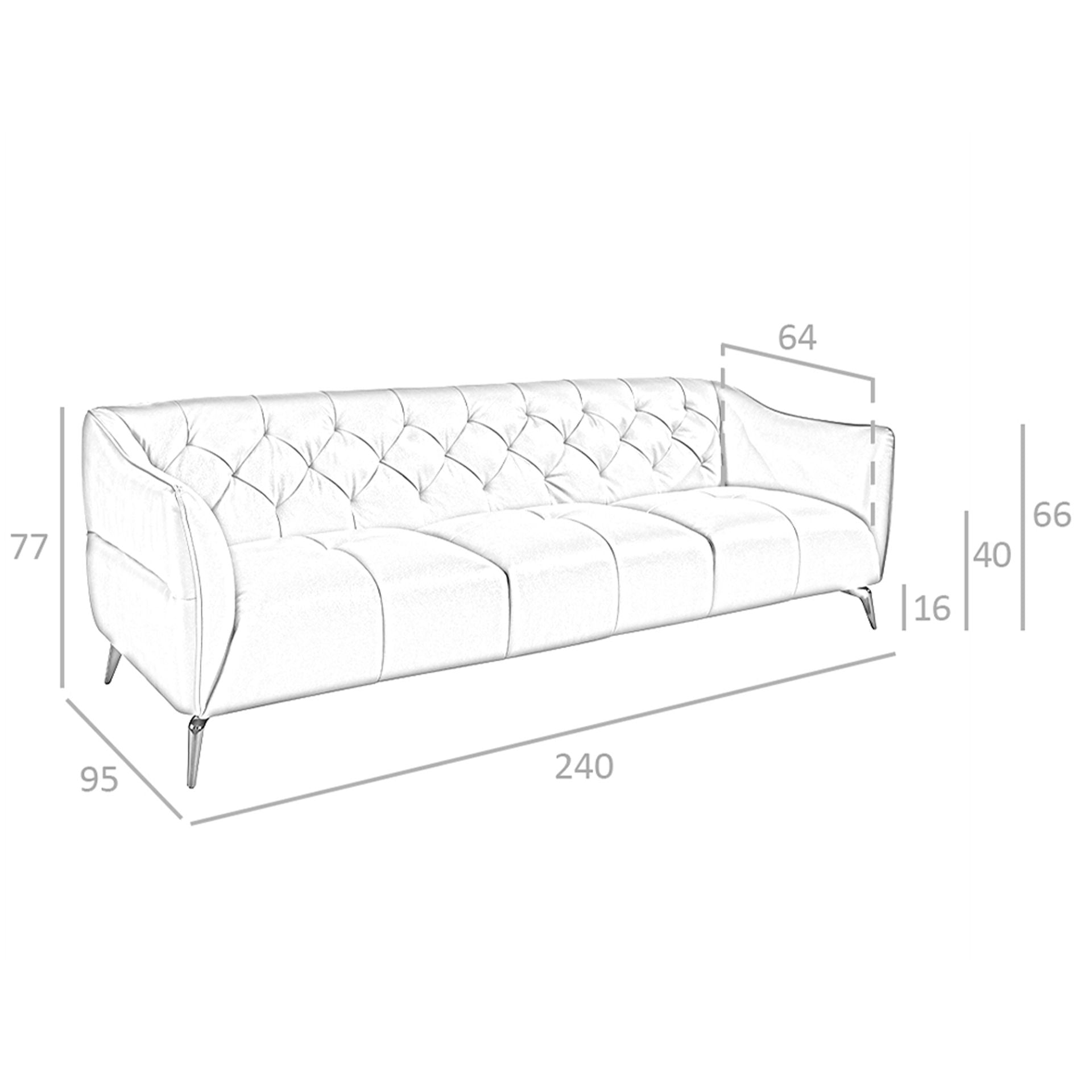 Divano Chester a 3 posti in pelle marrone