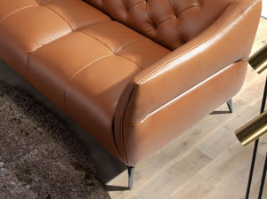 Divano Chester a 3 posti in pelle marrone