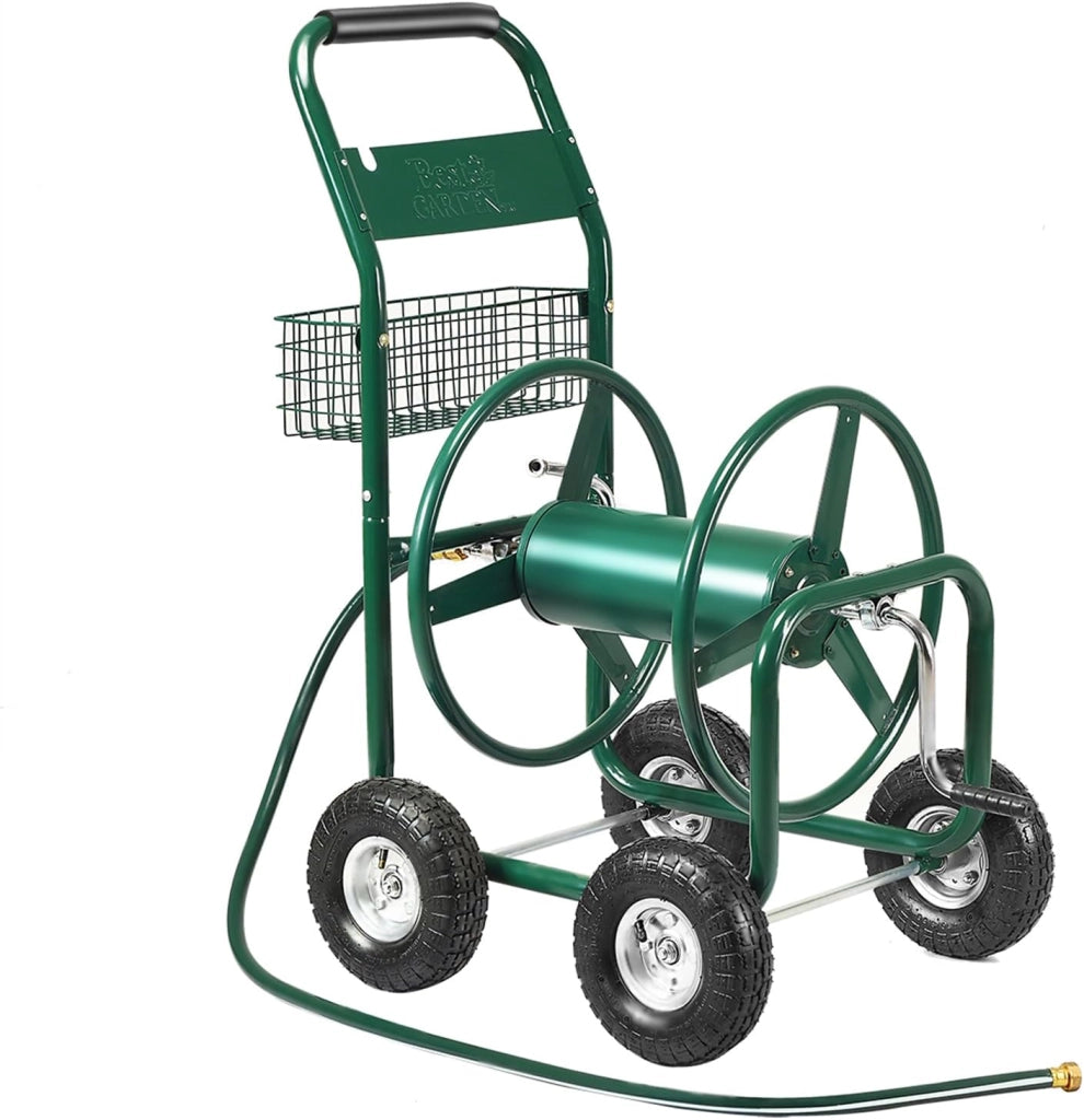 Carrello Avvolgitubo da Giardino Professionale, Carrello per Tubo Irrigazione in Metallo con Ruote Grande, 95 x 62 x 113 cm