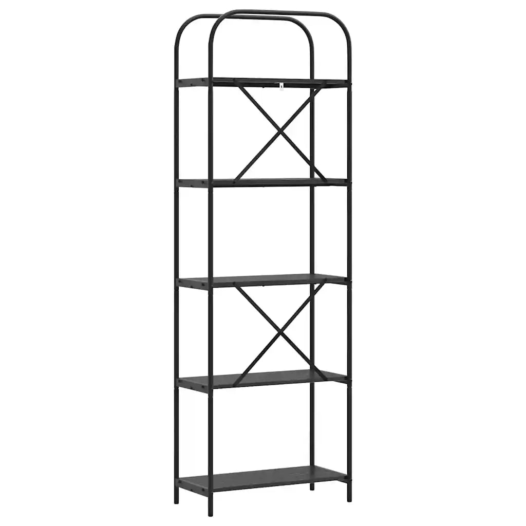Libreria-Scaffale per Libri-Mobile di Stoccaggio Rovere Nero 60 x 30 x 183 cm Legno multistrato 329817