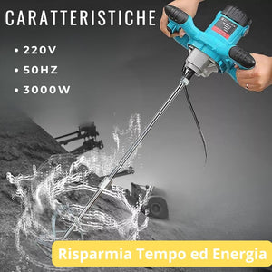 Miscelatore Professionale 2600W con 6 Velocità, Agitatore Mescolatore Attacco M14, per Malta, Cemento, Colla - Qualità Industriale e Affidabilità.