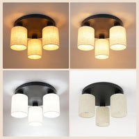 ZMH Lampada da soffitto vintage nera 3 luci E27 senza lampadine